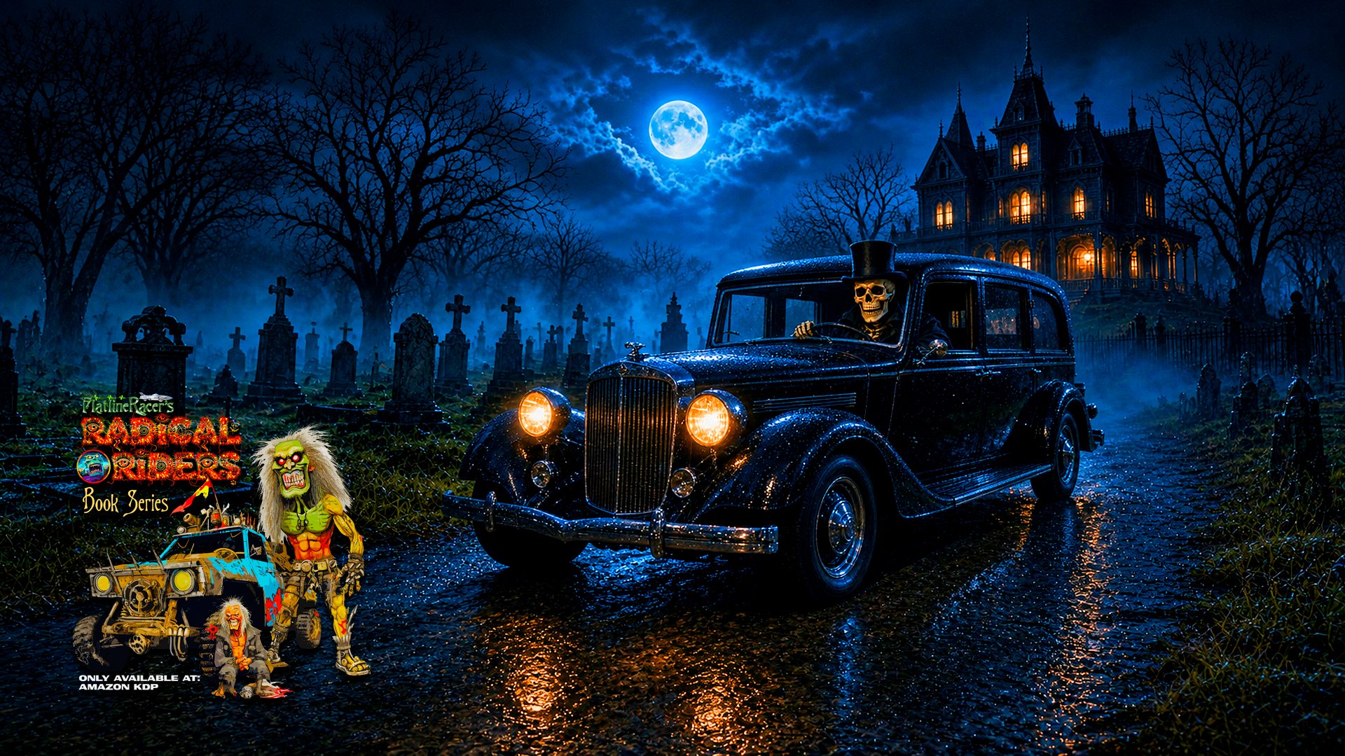 Cemetery hearse — book series