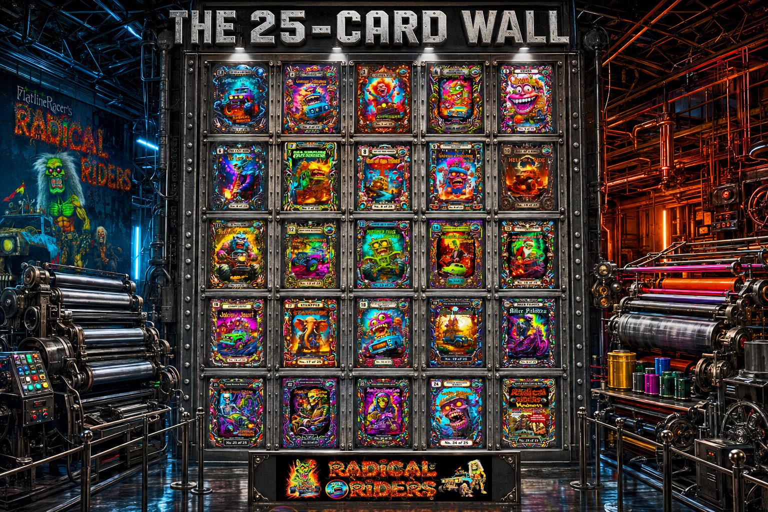 The complete 25-card wall